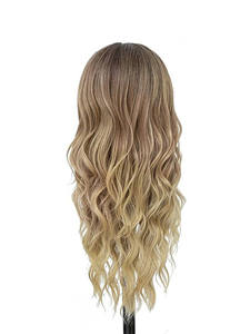 Perruque longue bouclée à grandes ondulations, blonde et brune, avec petite dentelle tissée dégradée, style européen-américain pour le commerce extérieur - Product Image 3