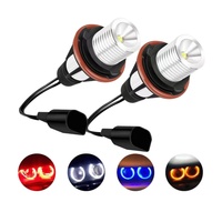 Feux de croisement LED Angel Eyes modifiés, feux de conduite à changement de couleur 12V neufs pour E60 E83 E53 E66 E65 E87 E90 E39 E46