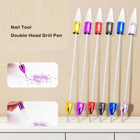 Outil à ongles B1301, stylo à double tête avec tête en cire, pointe de perceuse à aspiration, outil à pâte florale, stylo à ongles à double tête