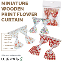 Rideau en tissu Daisy à l'échelle 1:12 pour maison de poupée, décoration de fenêtre miniature, draperies florales rouges, blancs et verts pour jardin de chalet ou chambre - Vente en gros