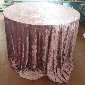 Prezzo all'ingrosso R120 pollici Mantel redondo de terciopelo brillante de <span class=keywords><strong>diamante</strong></span> glitter velluto tovaglia rotonda - Product Image 4