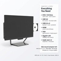 21.5 23.8 Inch All-in-One PC with DVD Drive Intel Core I3 I5 Windows 11 FHD IPS Desktop Computer for Education and Training