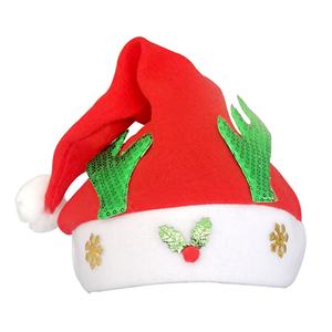 Chapeau de Noël personnalisé pour adultes et enfants, motif de Père Noël rouge de dessin animé, avec des lumières clignotantes - Product Image 3