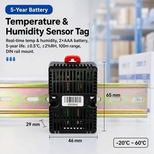 Sensor de Temperatura y Humedad Inalámbrico de 2.4GHz del Fabricante, Etiqueta con Alcance de 100m, Batería AAA de 5 Años para Monitoreo de Almacenes Frigoríficos - Product Image 1