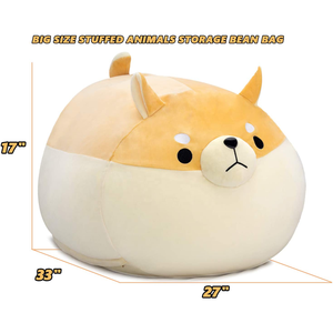 Copertura per sedia a sacco per animali di peluche per bambini copertura per organizzatore di giocattoli di grandi dimensioni per cani gialli solo senza riempimento - Product Image 2