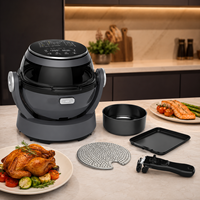 Nouvel Arrivage Friteuse à Air Rotative 6L 1700W avec Contrôle Tactile, 6 Fonctions en 1, Cuve Antiadhésive, Prise VDE, Friteuse à Air Rotative Domestique