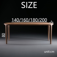 Table de salle à manger sur mesure en bois massif, bureau en bois à coins affleurants, table de conférence de luxe en frêne noir pour bureau