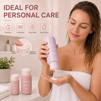 Emballage cosmétique de luxe personnalisé avec logo, 100 ml, 250 ml, 300 ml, 400 ml, en plastique PE rond, toucher doux, mat, de qualité supérieure, pour la série de soins capillaires et de la peau