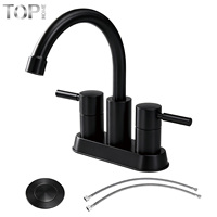 Robinet Mitigeur de Lavabo Noir Mat en Acier Inoxydable Eau Chaude et Froide Vente en Gros Usine OEM ODM