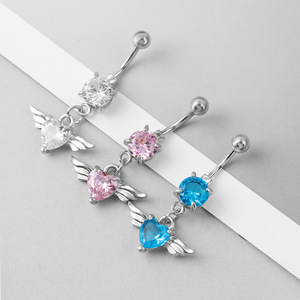 Anneaux de <span class=keywords><strong>nombril</strong></span> chirurgical aile d'<span class=keywords><strong>ange</strong></span> pour femmes filles anneaux de <span class=keywords><strong>nombril</strong></span> en acier inoxydable bijoux de <span class=keywords><strong>piercing</strong></span> en gros de Chine - Product Image 2