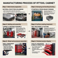 RTTOOL Option OEM : Armoire d'atelier robuste avec tiroirs, chariot à outils et armoires à outils pour le rangement en garage