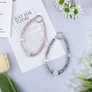 Chaîne de téléphone cloutée de diamants Style court lanière mobile étincelante strass nouveau sac à billes de diamant complet pour femmes pièces accessoires - Product Image 2