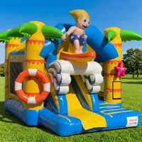 Château gonflable commercial en PVC pour intérieur et extérieur, coloré, avec toboggan, idéal pour la location de fêtes et les événements