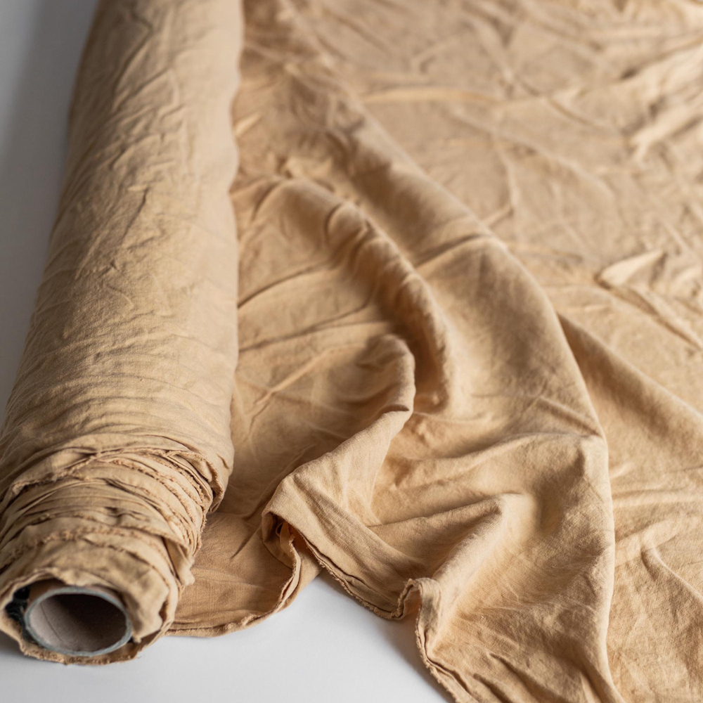 High-End 55% Linen 45% Cotton Striped Fabric Medium Weight High Quality Linen Cotton Plain Cloth for Clothes Clothing