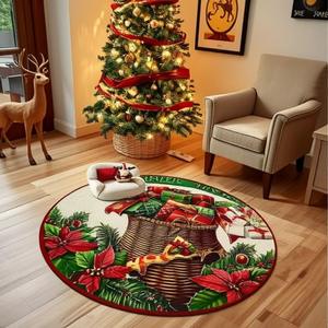 Tapis rond de Noël doux confortable pour colombe velours transfrontalier pour Amazon Temu pour <span class=keywords><strong>Shein</strong></span> Festival Celebration lavable - Product Image 2