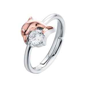 Bague de mariage en argent sterling 925, forme de dauphin, zircon, pour femme, bijoux fantaisie, vente en gros - Product Image 3