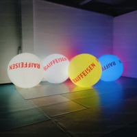 Ballon interactif Zygote RVB lumineux et musical de 1,5 m avec télécommande et logo personnalisé pour fêtes/scènes
