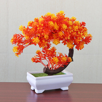 Ornement de plante verte décorative en plastique, simulation de plantes à feuilles persistantes pour la décoration de la maison, de l'hôtel, du mariage, bonsaï, petit arbre en pot