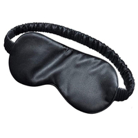 Masque de sommeil noir personnalisé en tissu tissé de luxe 20x30 avec fermeture éclair dissimulée pour la maison et l'hôtel (vente en gros)