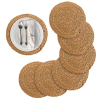 Tapis ronds en paille tressée résistants à la chaleur 30 cm, décoration de table minimaliste, tapis de table pour la maison et les restaurants