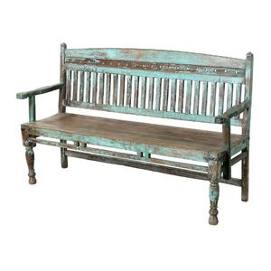 Banco de Madera de Teca Antigua Resistente, Muebles de Exterior de Madera Maciza Estilo Rústico para Villa, Hotel, Escuela, Parque, Hospital, Uso en Exteriores - Product Image 1