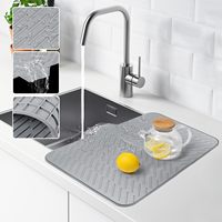 ARMADA Tapis de drainage carré en silicone résistant à la chaleur et antidérapant, design incliné, drainage automatique pour cuisine, salle de bain, maison