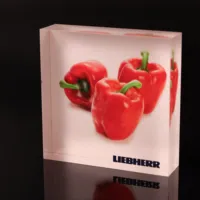 Cube de fruits en acrylique coloré, bloc d'affichage de marque, Logo en plexiglas, transparent, 80 pièces