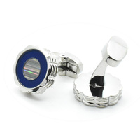 Großhandel individuelle Herrenanzug Shirt Modezubehör Hochzeit Tuxedo modisch Schmuck Geschenk elegantes blaues Achat Mutter Krawatten-Clip-Set