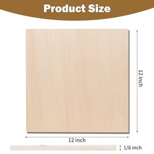 12-Pack 12x12x1/8 Inch Basswood Plywood Sheets 3mm <strong>Thin</strong> Unfinished <strong>Wood</strong> <strong>Board</strong> for Crafts Laser <strong>Cutting</strong> Engraving for Home Gifts - Product Image 2