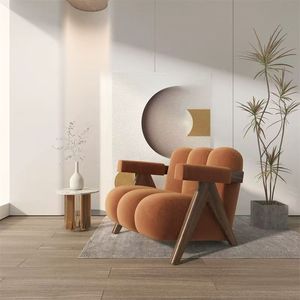 Canapé simple de style crème moderne pour salon <span class=keywords><strong>et</strong></span> bureau, rembourré en éponge, avec pieds en bois massif, idéal pour appartement ou hôtel - Product Image 6