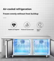 Réfrigérateur commercial en acier inoxydable à double porte, avec plan de travail et tiroirs, pieds réglables, idéal pour la restauration - Meilleures ventes
