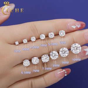 3mm-10mm klasik Mossanite vida geri küpe lüks takı 925 ayar gümüş VVS Moissanite elmas kulak damızlık erkekler kadınlar için - Product Image 1