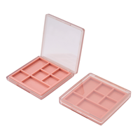 Boîte à fards à paupières en plastique carrée avec logo personnalisé, 7 couleurs, boîte à fards à paupières compacte, conteneur de poudre, palette de maquillage vide