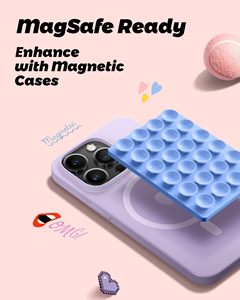 Cute Light Pink Silicone Phone Buddy <b>Wireless</b> <b>Charging</b> Magnetic Suction Cup <b>Stand</b> Phone Holder for iPhone 12–17 Series - Product Image 6