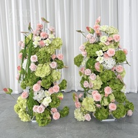 Künstlicher Blumenbogen für Hochzeiten, Seidenblumen-Arrangement in Grün und Rosa für Veranstaltungen, Partydekoration, Hochzeits-Hintergrund, Babyparty