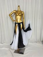 Nouvelle conception de jupes longues fendues à sequins pour la danse du ventre, robe sexy de danse du ventre, costume pour femmes, vêtements d'entraînement et de spectacle sur scène