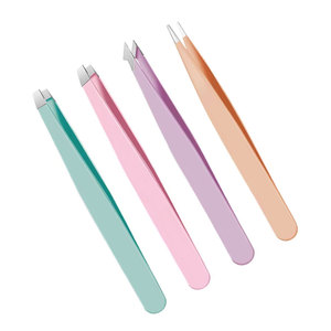Juego de Pinzas para Cejas Reutilizables de Alta Calidad Hechas a Mano y Ecológicas, Instrumentos de Belleza de Acero Inoxidable con Punta Recta e Inclinada - Product Image 5