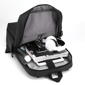 Laptop <b>Backpack</b> Black Large Capacity Business Travel Water Resistant <b>Backpack</b> For Men With Front Pocket And Adjustable <b>Straps</b> - Product Image 4