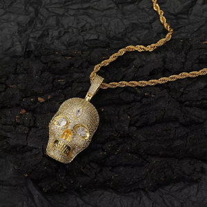 Pendentif, Collier Hip Hop en Cuivre Incrusté de Zircon, Collier Pendentif Diable Personnalisé pour Halloween - Product Image 4