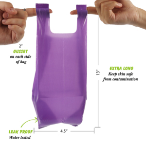 Bolsa Morada para Excrementos de Perro con Asa y Dispensador de Bolsas para Recoger Excrementos, Suministros de Limpieza - Product Image 3