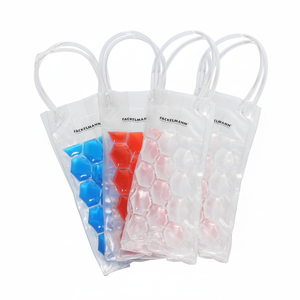 Borsa portatile eco-friendly in plastica per vino con stampa alla moda resistente semplice per picnic all'aperto lattine per manici di conservazione degli alimenti - Product Image 2