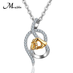 925 <span class=keywords><strong>de</strong></span> plata esterlina madre <span class=keywords><strong>hijo</strong></span> hija para siempre amor corazón colgante collar - Product Image 1