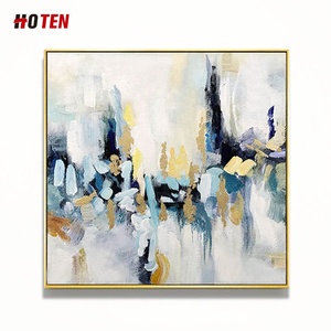 <span class=keywords><strong>Pintura</strong></span> al óleo abstracta pintada a mano sobre lienzo paisaje simple para decoración de sala de estar u oficina - Product Image 2