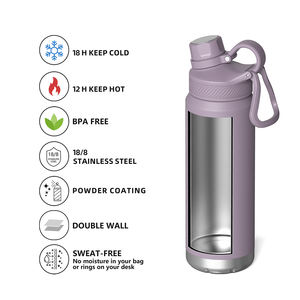 Ansheng Voorraad Groothandel Chique 24Oz Aangepast Logo Reizen Warm Koud Geïsoleerd Roestvrij Staal Thermale Waterflessen - Product Image 2