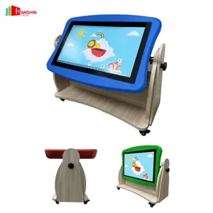 32" Interactive Table with Wood Stand Resistive Interactive Touch Screen Panel PC Interactive Table Touch Screen For Restaurants