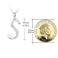 Mode bijoux personnalisés 925 argent Sterling Alphabet Initial S opale lettre collier