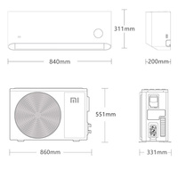 Climatiseur domestique Xiao-Mi Mi-jia Pro, vent doux, 1,5 HP, niveau 1 d'efficacité énergétique, compatible avec l'application Mi Home, région Chine