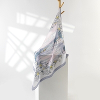 Écharpe en soie de mûrier 100% de 90 cm x 12 mm, imprimée rétro chinoise, pour femme, accessoire de mode de luxe
