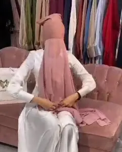Mujeres Jersey capó + mantón de la gasa de la bufanda de la cabeza Underscarf tapa el Islam interior bufanda diadema tramo cubierta Hijab Headwrap Turbante