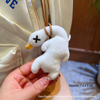 Pendentif Canard en Peluche Mignon, Porte-clés Animal en Peluche Dessin Animé, Breloque de Sac, Accessoire Souple